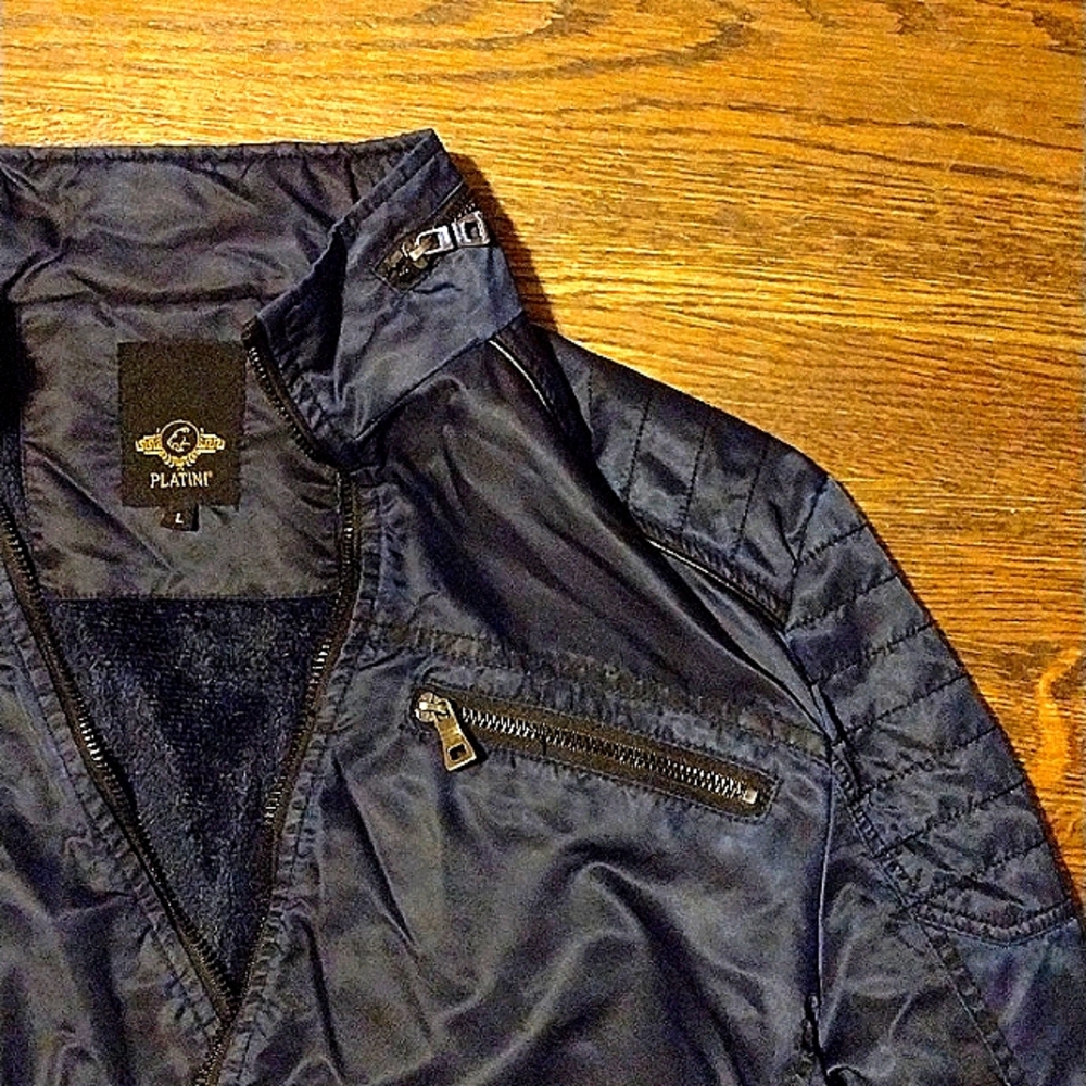 Platini navy blue jacket size large